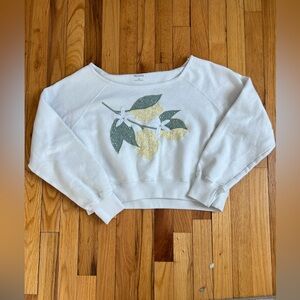 Hollister Off the Shoulder Lemon Sweatshirt